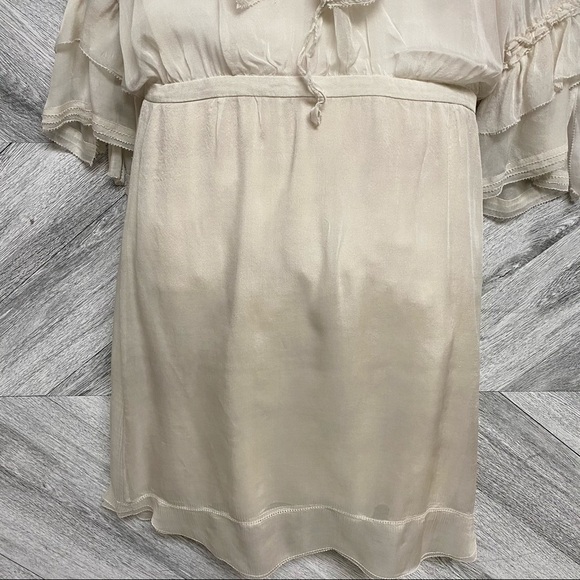 Zac Posen | Silk Ruffle Ivory Cream Dress Size 8 - Picture 8 of 12